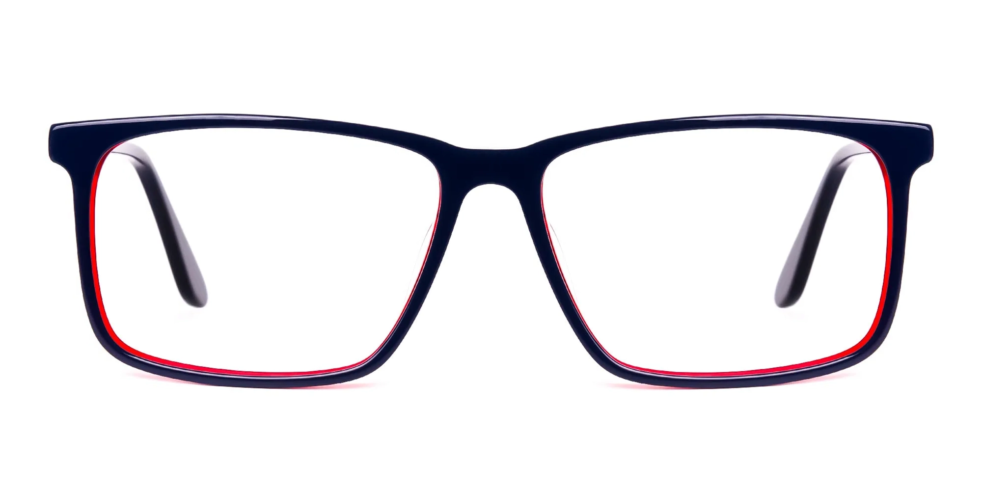 COLNE 7 Navy Blue & Red rectangle eyewear, medium full rim fit